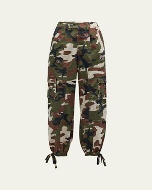 Cinq À Sept Love Camo Zola Embellished Twill Pants - White
