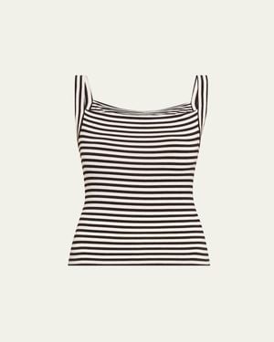 Anemos Striped Square-Neck Tank Top - White