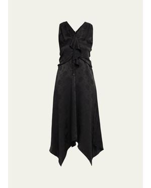 3.1 Phillip Lim Floral Silk Draped Midi Dress - Blue