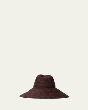 Janessa Leone Waverly Raffia Large Brim Hat - Brown