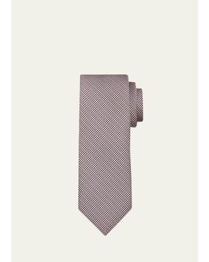 Tom Ford Micro-Houndstooth Silk Tie - Pink