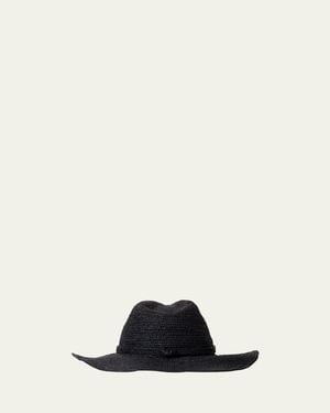 Janessa Leone Sacha Raffia Fedora - White