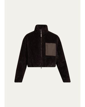 Brunello Cucinelli Sparkling Teddy Crop Jacket - Black