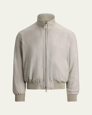 Ralph Lauren Felton Cashmere-Silk Flight Jacket - Gray