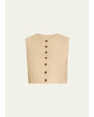 Heirlome Danielle Silk Tussah Crop Top - Natural