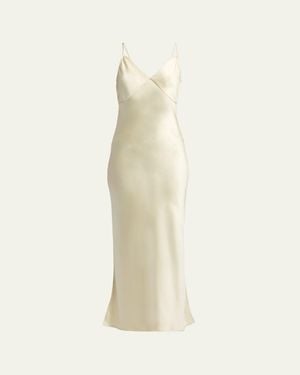 The Row Barika Maxi Slip Silk Dress - Natural