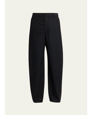 Givenchy Wool Flannel Straight-Leg Pants - Blue