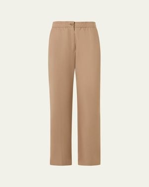 Akris Cotton Gabardine Straight Leg Fritz Pants - Natural