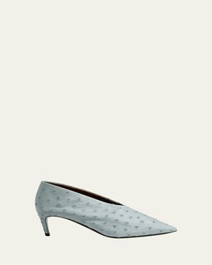 KHAITE 50Mm Miriam Ostrich-Effect Leather Pumps - White