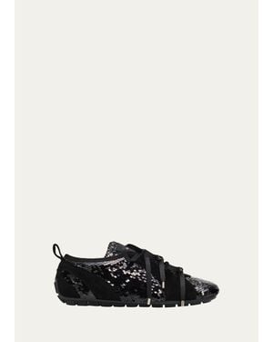 Simone Rocha Ballerina Grip Sequined Low-Top Sneakers - White