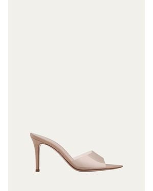 Gianvito Rossi Elle Transparent Mule Sandals - Natural