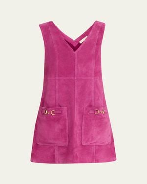 Ulla Johnson Sloane Suede Mini Dress - Pink