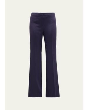 Emanuel Ungaro Kyra Flare-Leg Satin Pants - Blue