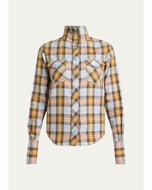Chloé Checked Cotton-Blend Shirt - White