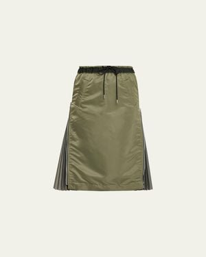 Sacai Nylon Twill Adjustable Skirt - Green