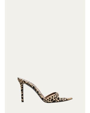 Giuseppe Zanotti 90Mm Leopard Calf Hair Mules - Natural