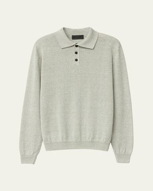 Iris Von Arnim Lomelo Linen And Cotton Polo Sweater - Gray