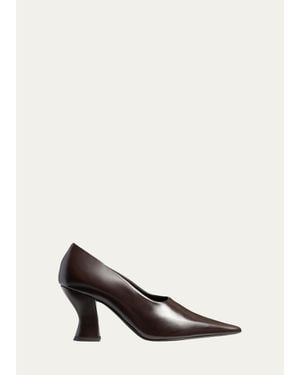 KHAITE Colleen 75Mm Glazed Leather Pumps - White