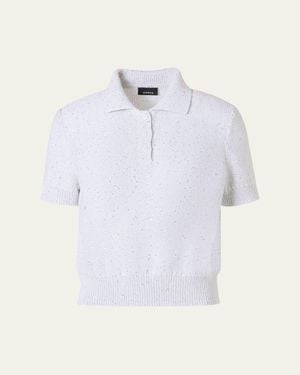 Akris Micro Sequined Short Knit Sweater - White
