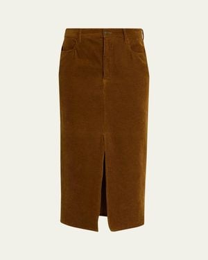 Isabel Marant Odalie Corduroy Midi Skirt - Brown