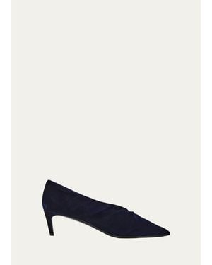 KHAITE Miriam 50Mm Velvet Pumps - Blue