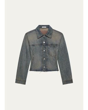 Helmut Lang Raw Hem Denim Trucker Jacket - Blue