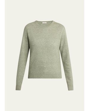The Row Lorynna Cashmere-Silk Crewneck Sweater - Green