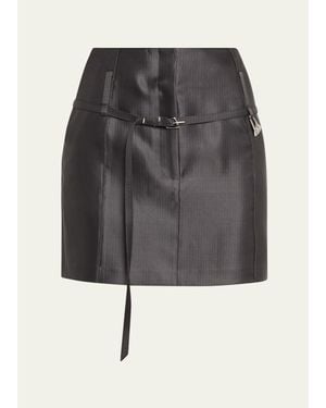 GRACE LING Relics Belted Mini Skirt - Gray