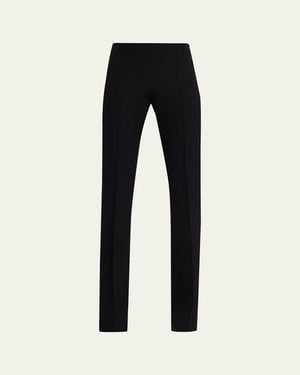 The Row Fabien Silk Twill Bootcut Pants - Black