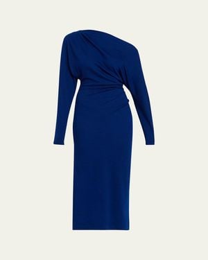 A.L.C. Sonny Asymmetric Knit Midi Dress - Blue