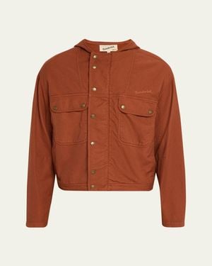 Sanderlak Cotton Hooded Utility Jacket - Orange