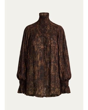 Ralph Lauren Maddison Paisley Fil Coupé Top - Brown