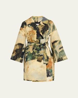 Libertine Modernist Lands Silk Vienna Wrap Coat - Metallic