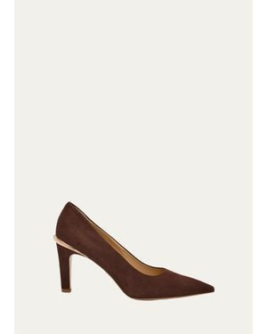 Gabriela Hearst 75Mm Edwina Suede Pointed-Toe Pumps - White