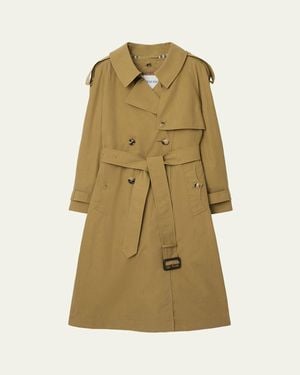 Burberry Fitzrovia Belted Gabardine Trench Coat - Natural