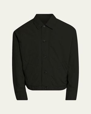 Massimo Alba Water-Repellent Nylon Shirt Jacket - Black