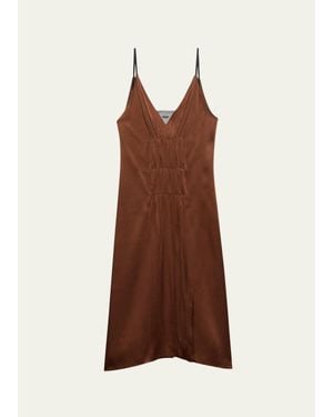 Prada Satin Crepe Midi Slip Dress - Brown