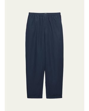 Prada Cotton And Linen Relaxed Pull-On Pants - Blue