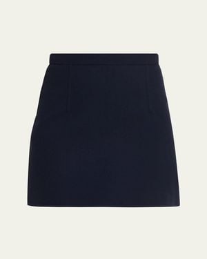 Michael Kors Wool Crepe Mini Skirt - Blue