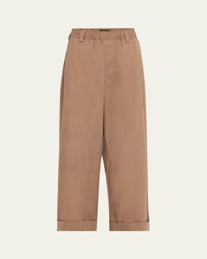 MERYLL ROGGE Drawstring Wide Leg Chino Pants - Natural