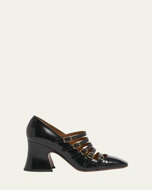Chloé Janis Patent Leather Mary Jane Pumps - White