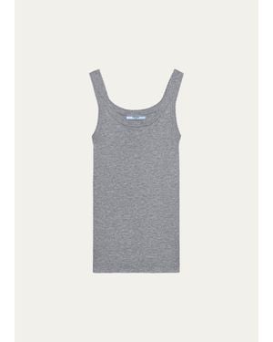Prada Ribbed Cashmere Tank - Gray