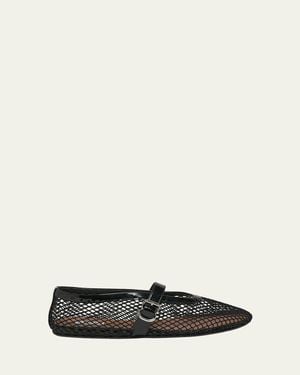 Alaïa Mesh Mary Jane Ballerina Flats - White