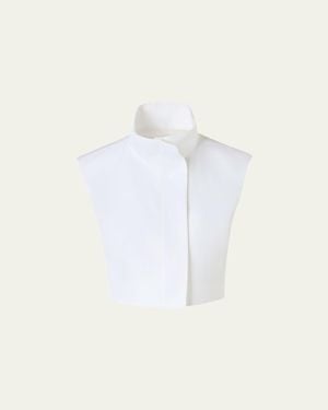 Akris Hester Short Stand-Collar Cotton Gilet - White