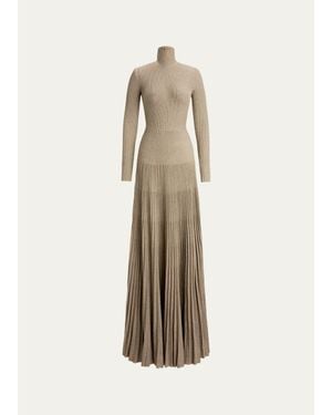 Ralph Lauren Turtleneck Sweater Evening Dress - Natural