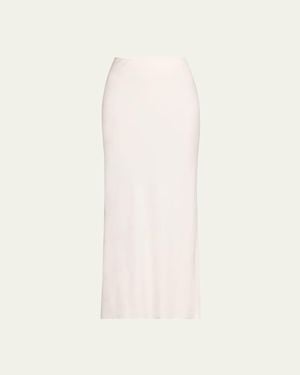 Anemos Bias-Cut Stretch Twill Maxi Skirt - Natural