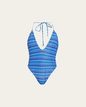 Ramy Brook Wave Electra One-Piece Swimsuit - Blue