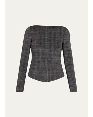 Theory Plaid Tweed Jacket - Black