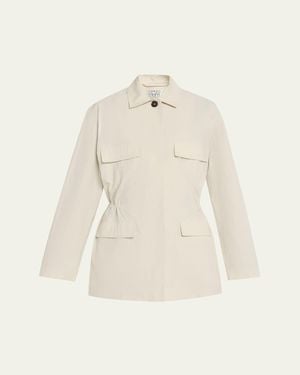 TOTEME Collared Drawstring Jacket - Natural