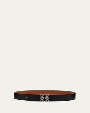 Loewe Reversible Leather Anagram-Buckle Belt - White